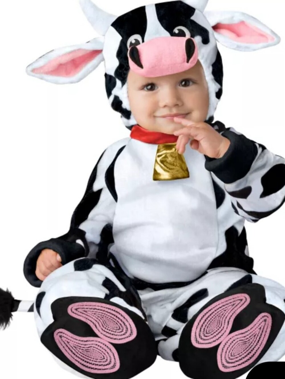Infant Moo Cow Costume - Black & White Plush Kids Outfit